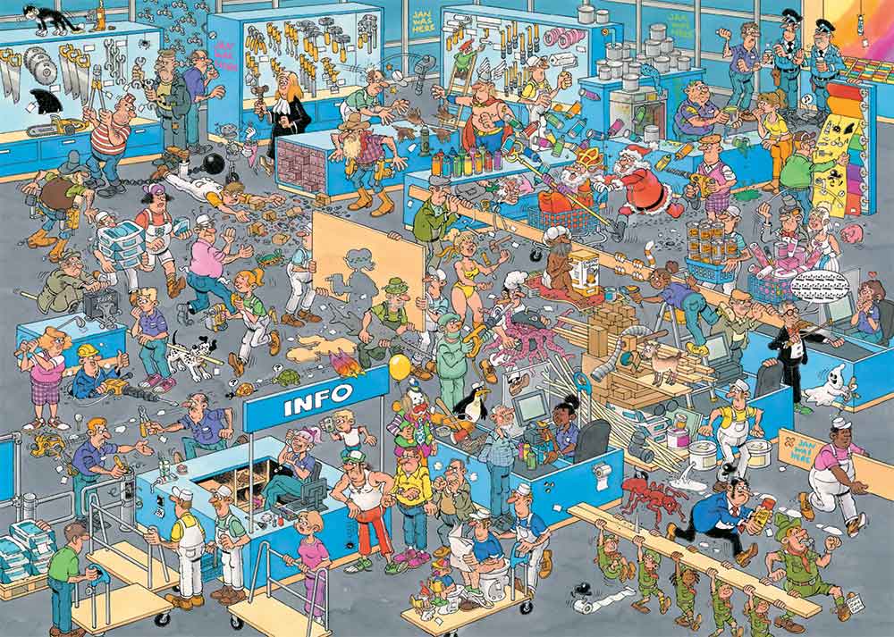 Jan van Haasteren – Felújítás & Barkácsbolt – 2x1000 Jumbo 1000 darabos kirakó puzzle (JU - 1110100647) - puzzlegarden