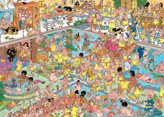 Jan van Haasteren – Káosz a wellnessben Jumbo 1000 darabos kirakó puzzle (JU - 1110100527) - puzzlegarden