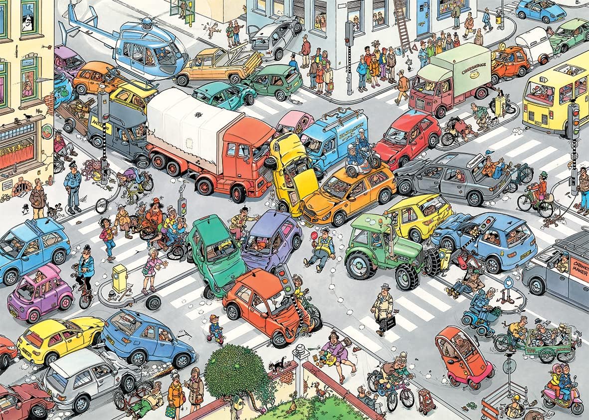 Jan van Haasteren – Levegőben, szárazföldön és tengeren - 2x1000 Jumbo 1000 darabos kirakó puzzle (JU - 20073) - puzzlegarden