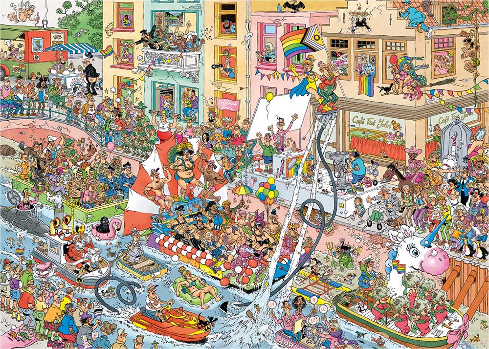 Jan van Haasteren – Ünnepeld a szivárványt! Jumbo 1000 darabos kirakó puzzle (JU - 1110100618) - puzzlegarden