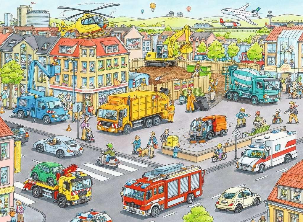 Járművek a városban Ravensburger 100 darabos kirakó puzzle (RA - 10558) - puzzlegarden