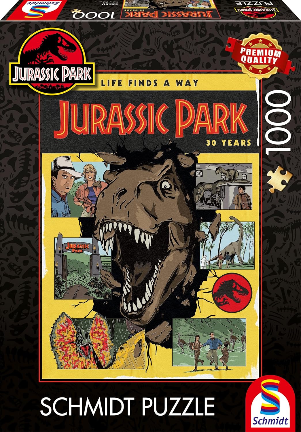 Jurassic Park 30 éves évforduló – Az élet utat tör magának Schmidt Spiele 1000 darabos kirakó puzzle (SCH - 58580) - puzzlegarden