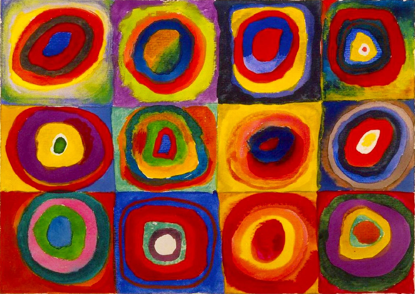 Kandinsky - Szín tanulmány - Négyzetek és koncentrikus körök Enjoy 1000 darabos kirakó puzzle (EN - 1542) - puzzlegarden