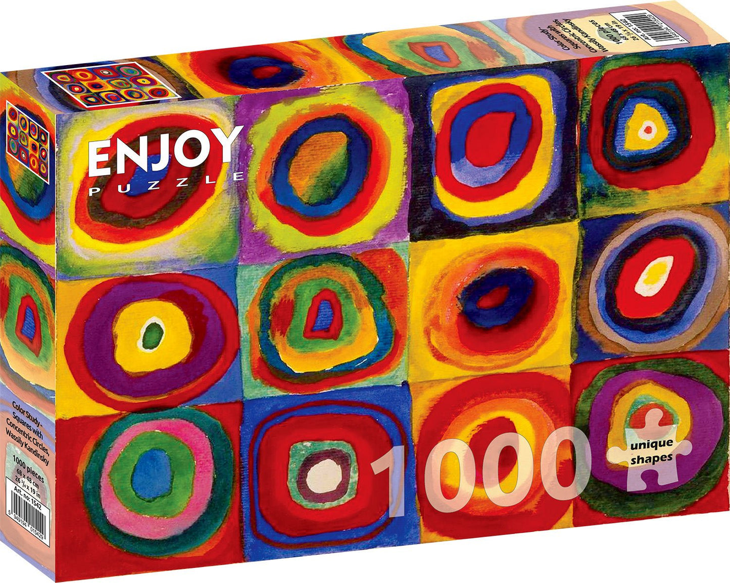 Kandinsky - Szín tanulmány - Négyzetek és koncentrikus körök Enjoy 1000 darabos kirakó puzzle (EN - 1542) - puzzlegarden