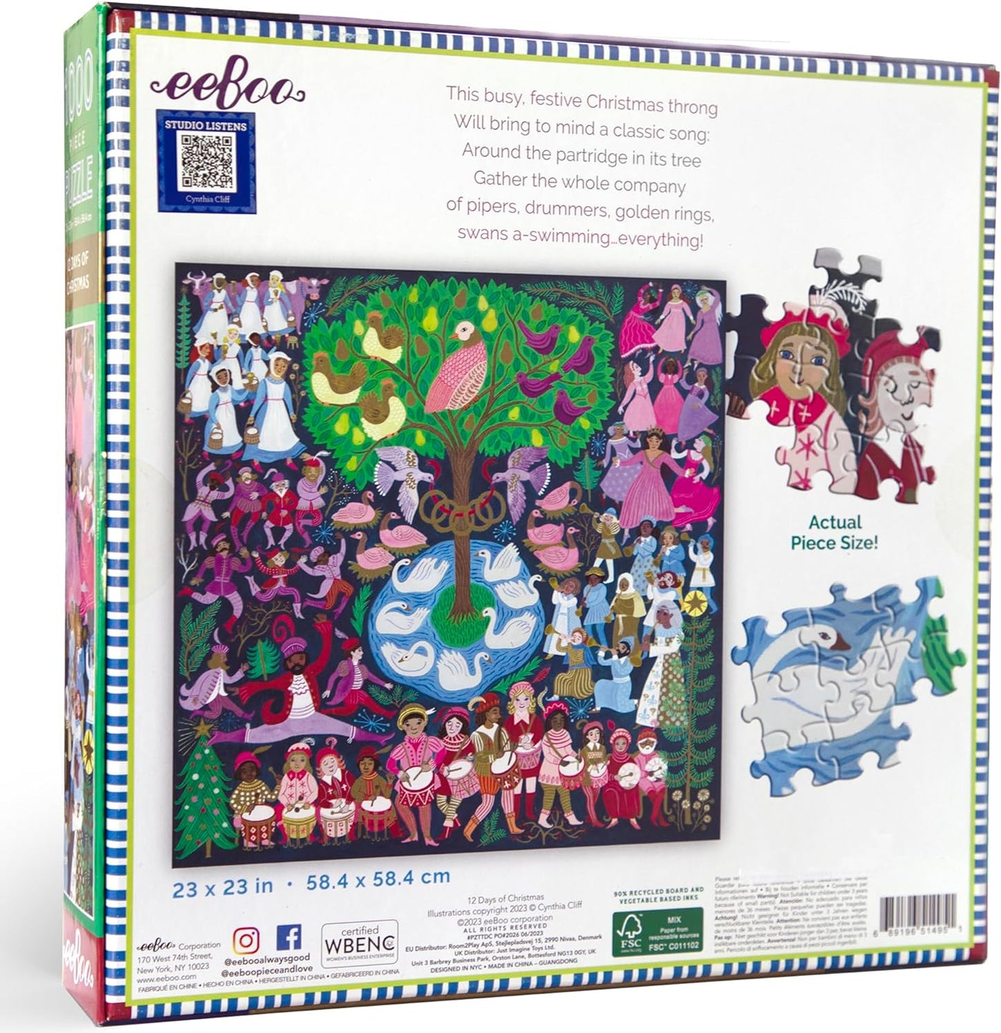 Karácsony 12 Napja Eeboo 1000 darabos kirakó puzzle (EB - PZTTDC) - puzzlegarden