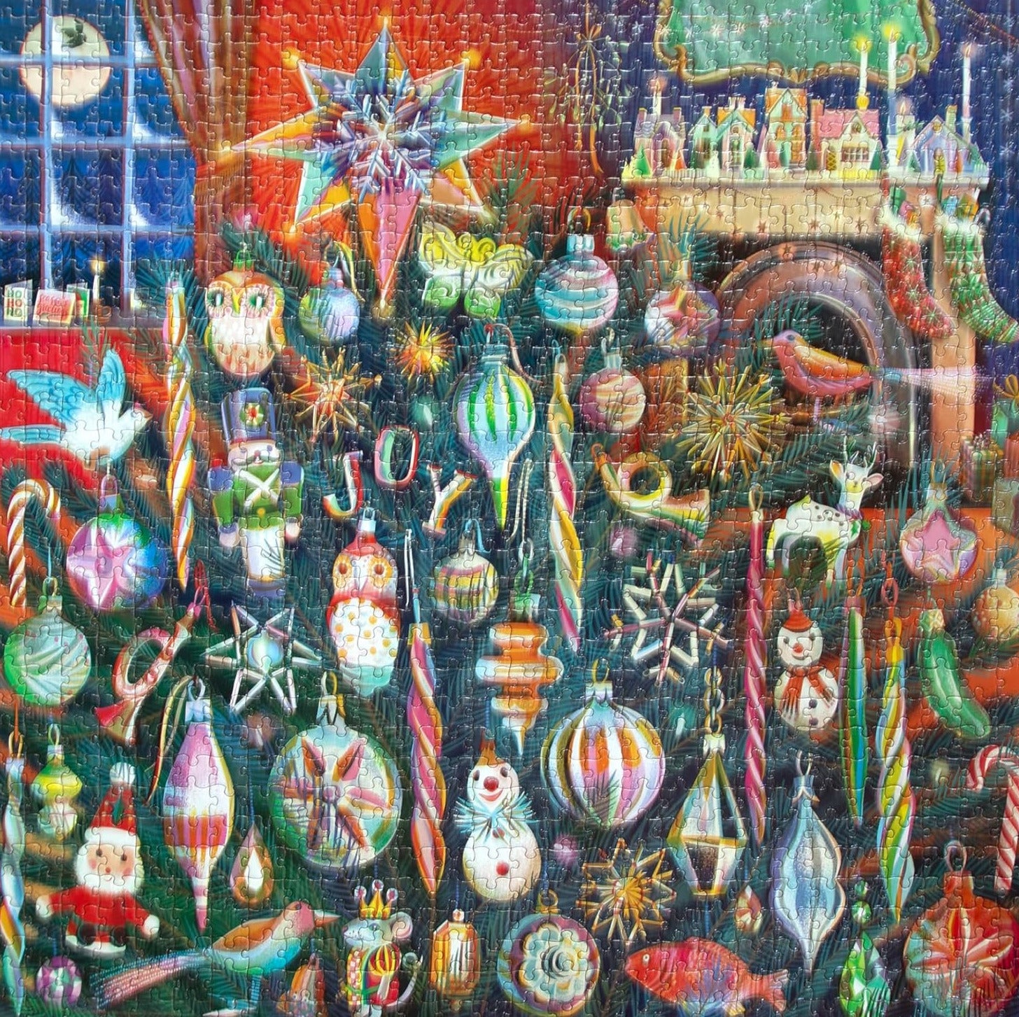 Karácsonyi díszek Eeboo 1000 darabos kirakó puzzle (EB - PZTHYO) - puzzlegarden