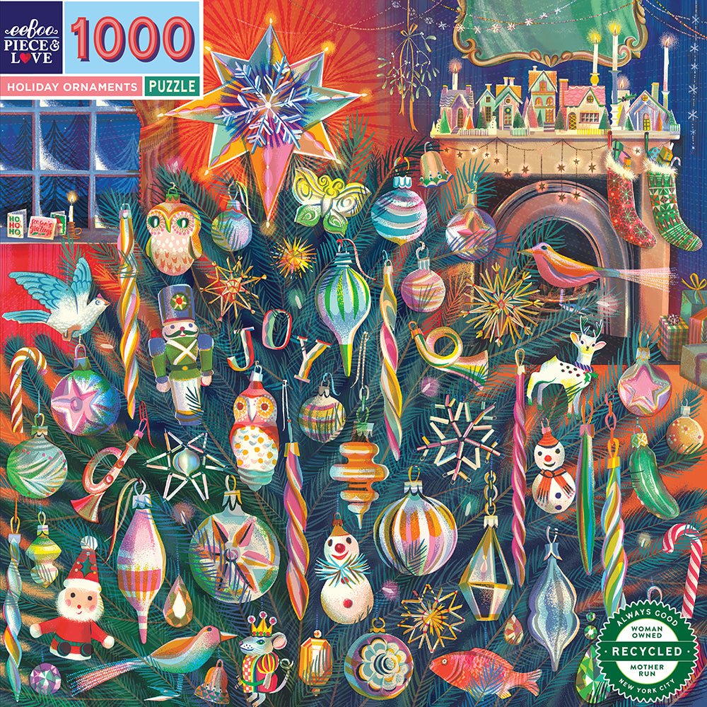 Karácsonyi díszek Eeboo 1000 darabos kirakó puzzle (EB - PZTHYO) - puzzlegarden