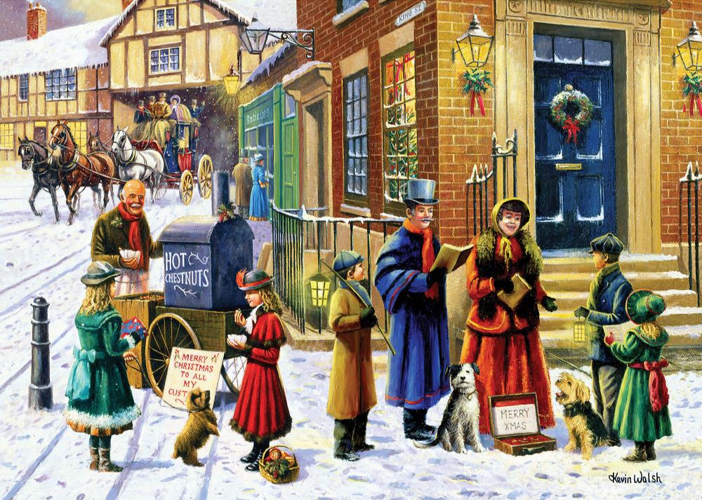 Karácsonyi énekesek Gibsons 500 darabos kirakó puzzle (G-G3143) - puzzlegarden