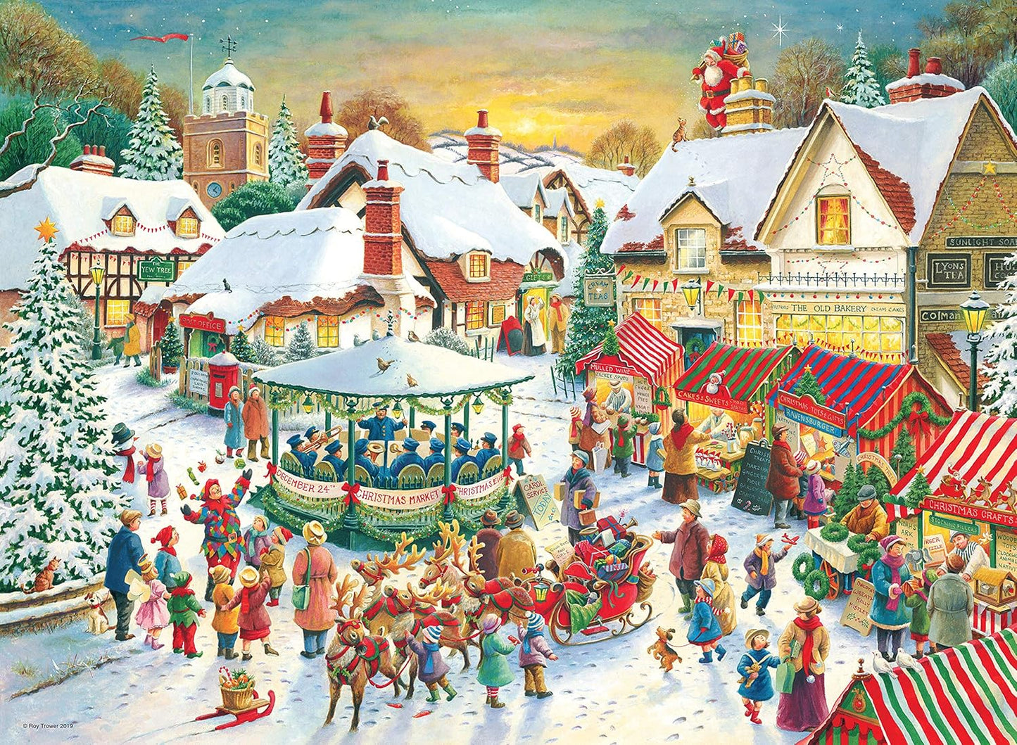 Karácsonyi Kollekció No.1 - A Karácsonyi Vásár & A Télapó vacsorája - 2x500 Ravensburger 500 darabos kirakó puzzle (RA - 12000040) - puzzlegarden