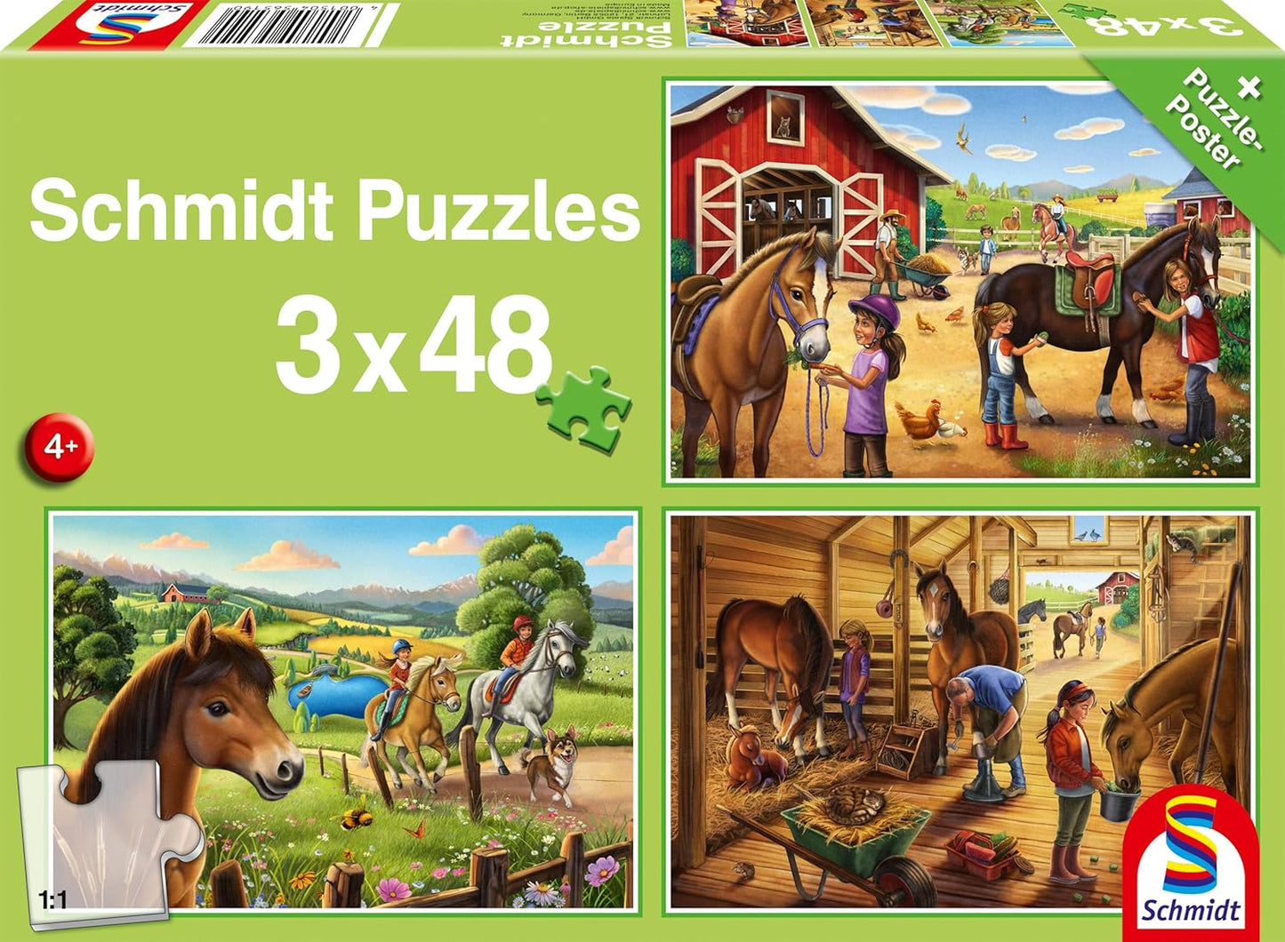 Kedvenc lovaim – 3x48 Schmidt Spiele 48 darabos kirakó puzzle (SCH - 56519) - puzzlegarden