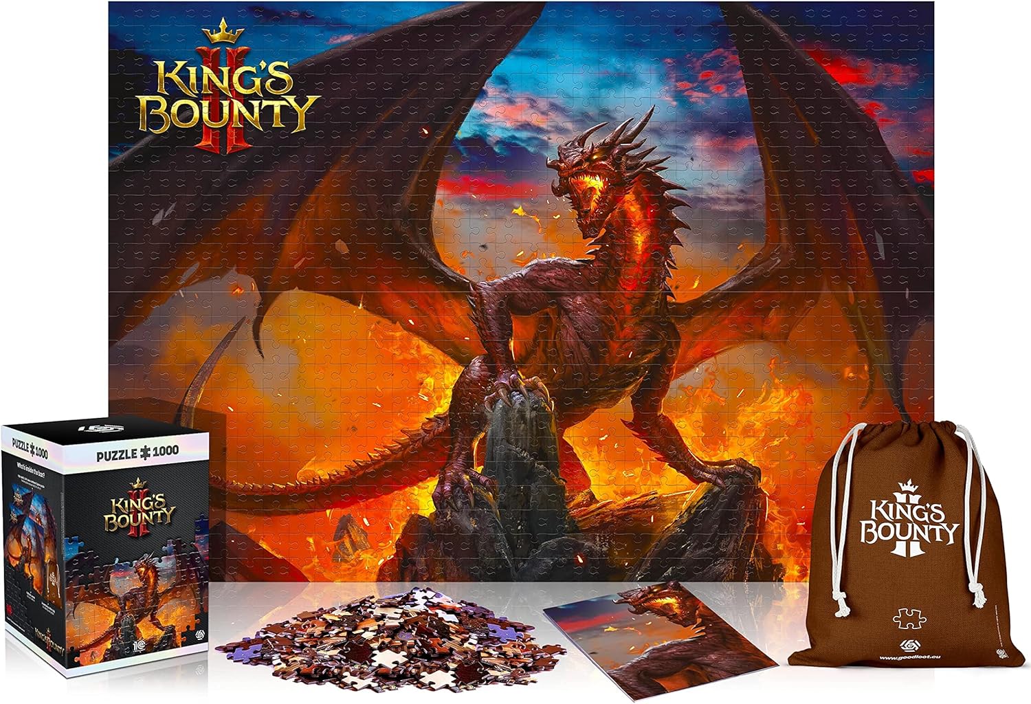 King's Bounty II - Sárkány Good Loot 1000 darabos kirakó puzzle (GL - 5908305233527) - puzzlegarden