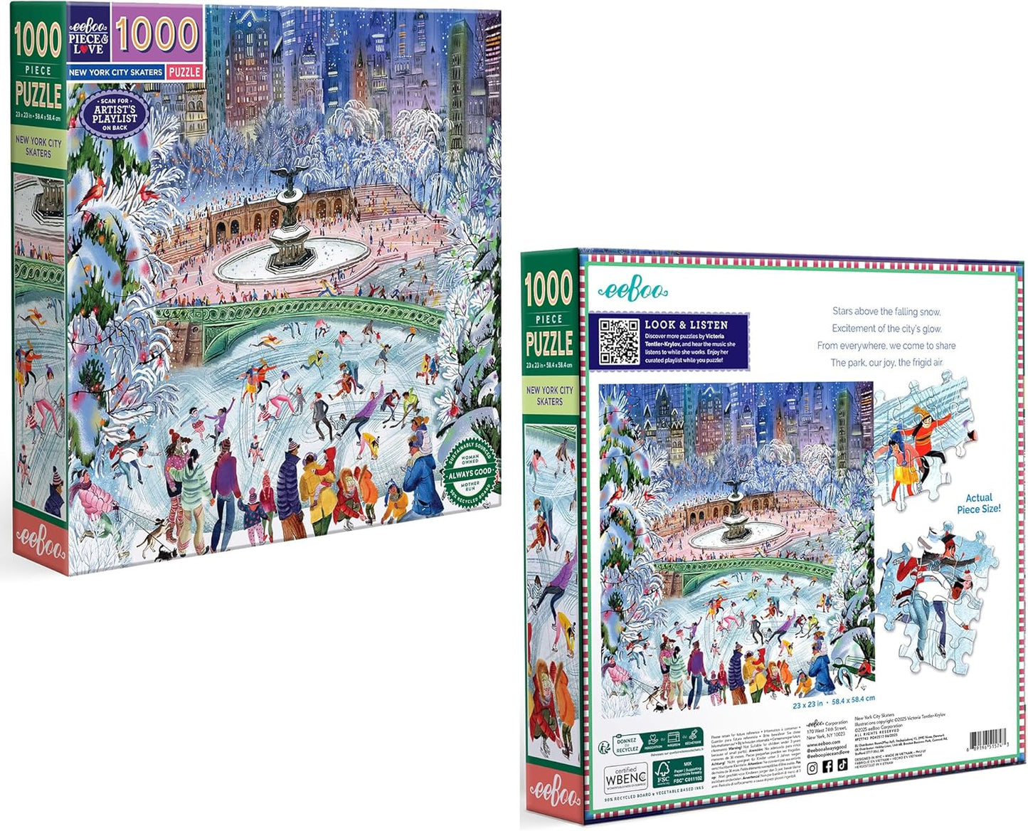 Korcsolyázók New Yorkban Eeboo 1000 darabos kirakó puzzle (EB-PZT743) - puzzlegarden
