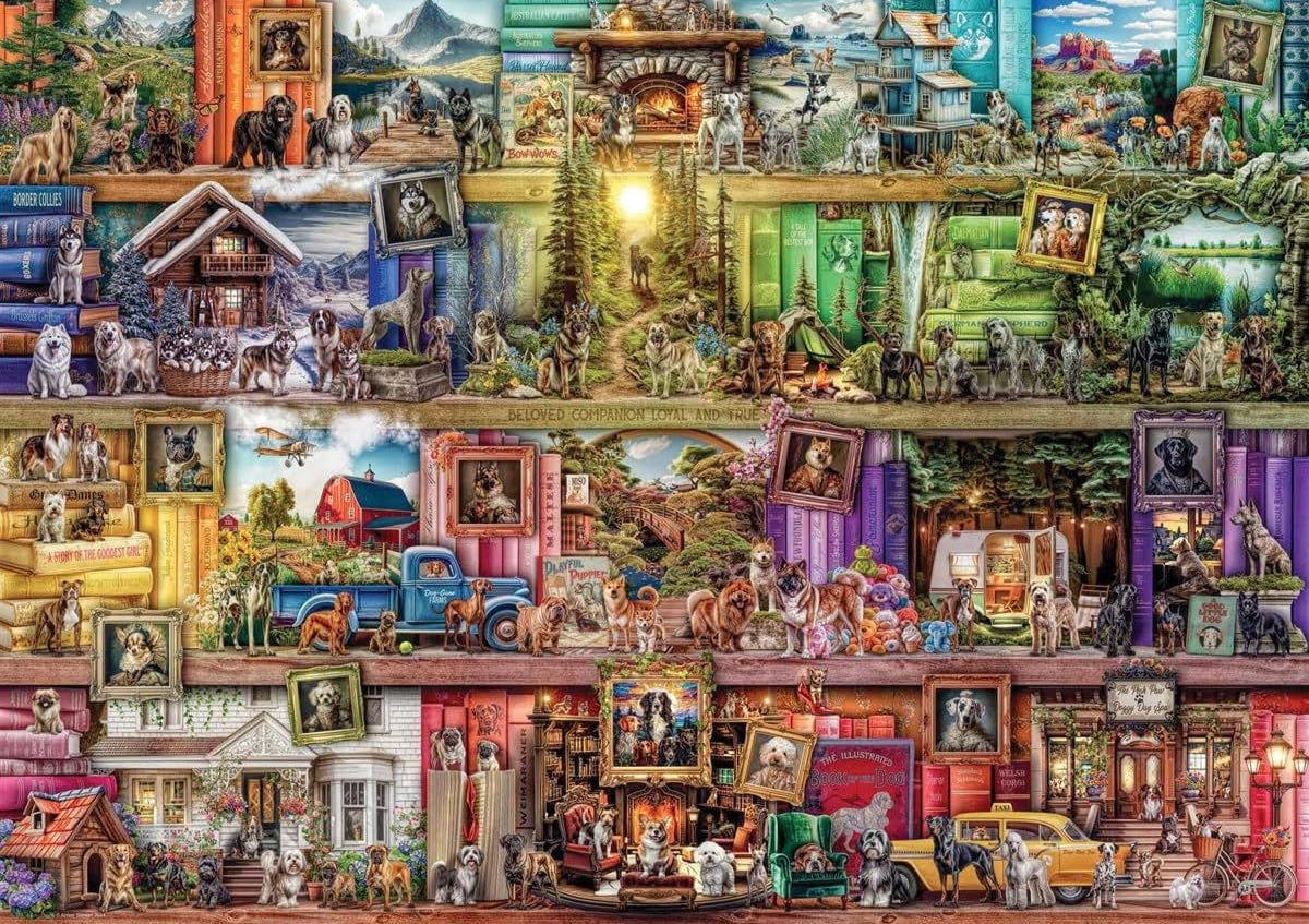 Kutyakönyvtár Ravensburger 1000 darabos kirakó puzzle (RA - 12001259) - puzzlegarden