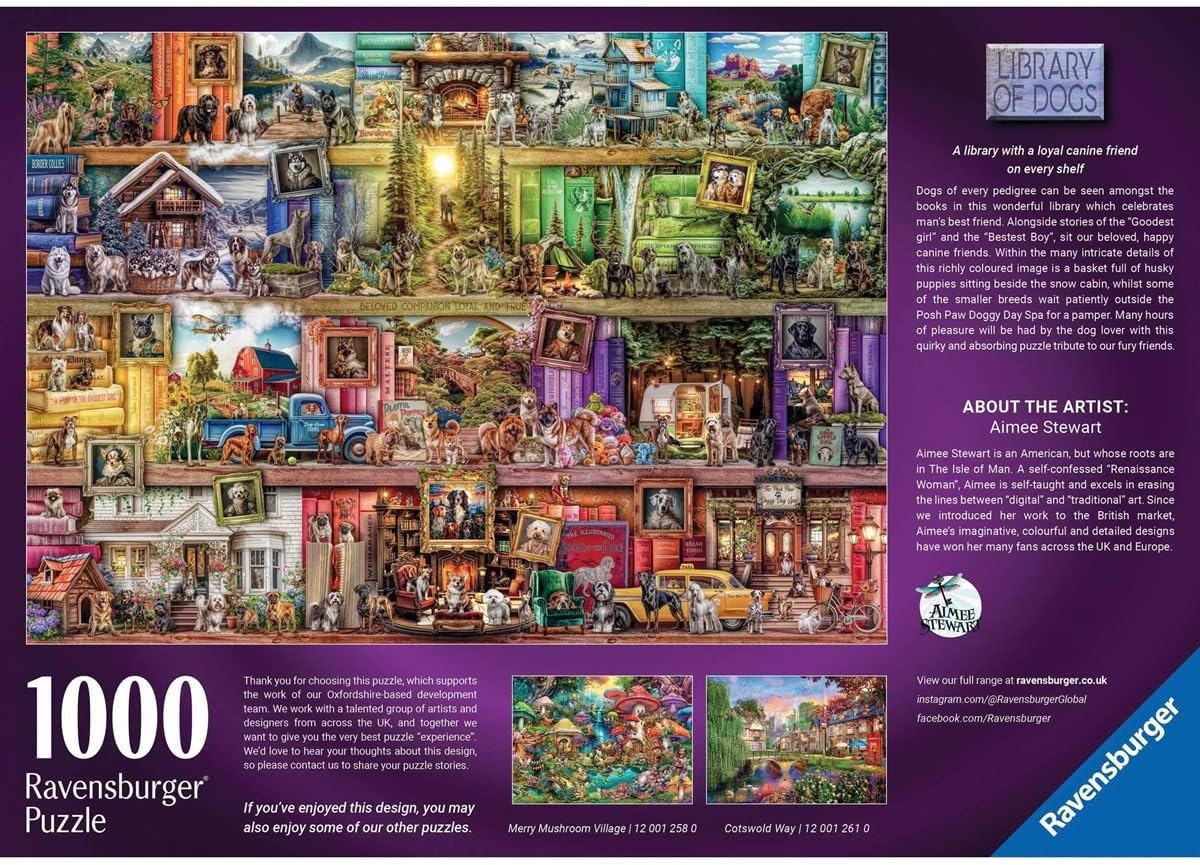 Kutyakönyvtár Ravensburger 1000 darabos kirakó puzzle (RA - 12001259) - puzzlegarden