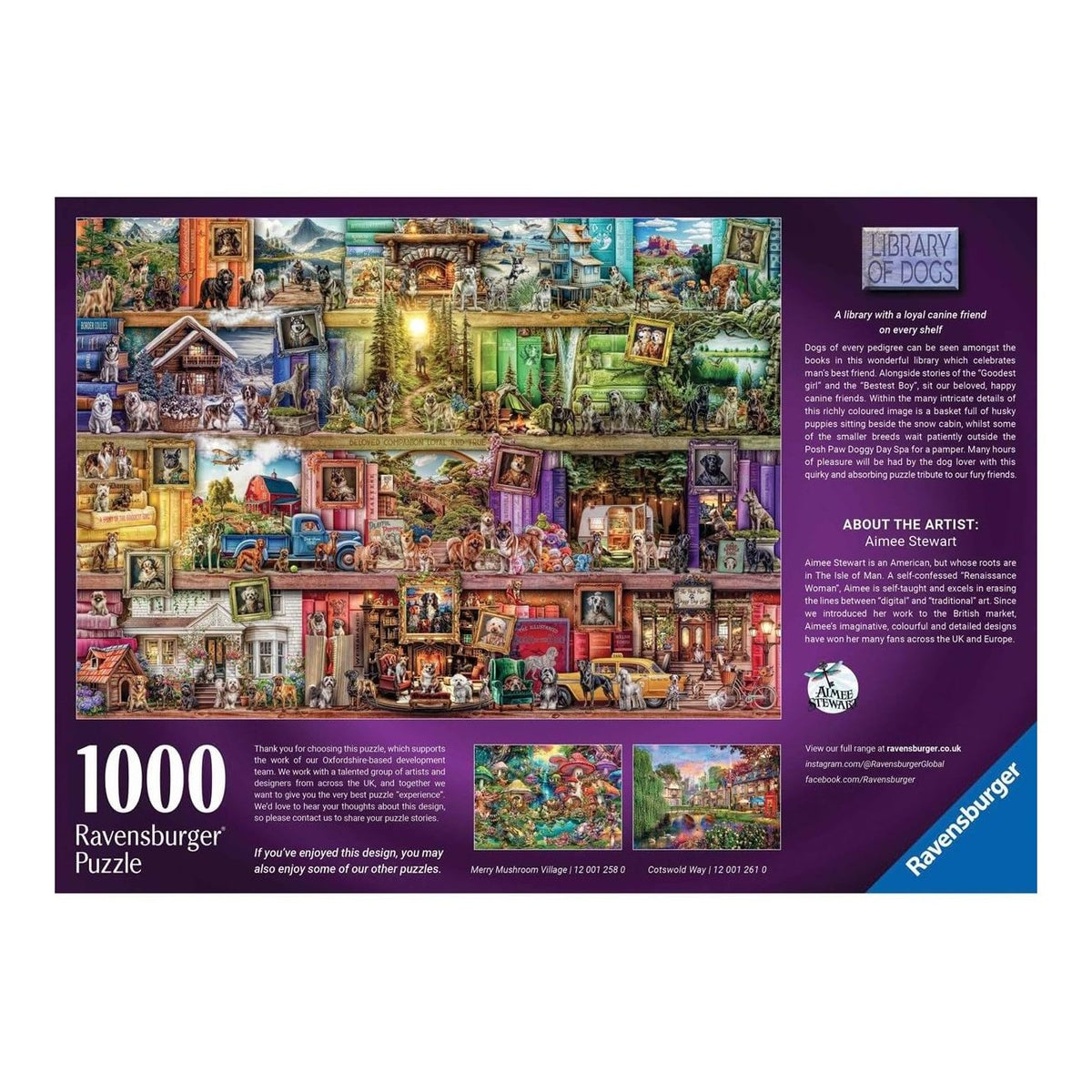 Kutyakönyvtár Ravensburger 1000 darabos kirakó puzzle (RA - 12001259) - puzzlegarden