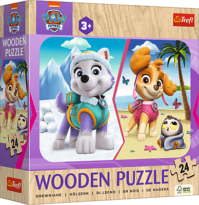 Lányos Mancs Őrjárat - Fa kirakó Trefl Wood Craft 24 darabos kirakó puzzle (TR - 20266) - puzzlegarden