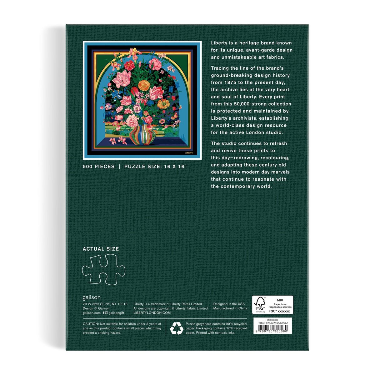 Liberty Vista - díszdobozban, aranyfóliás Galison 500 darabos kirakó puzzle (GA - 9780735380080) - puzzlegarden