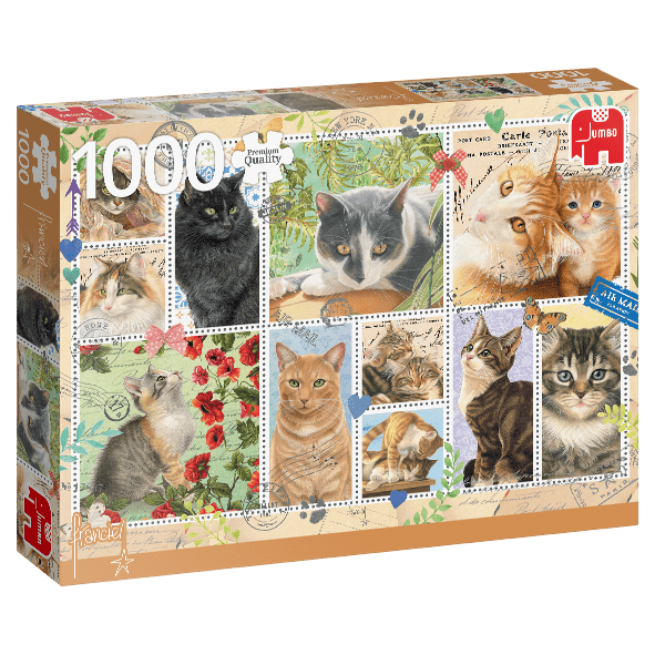 Macska Bélyegek Jumbo 1000 darabos kirakó puzzle (JU - 18813) - puzzlegarden