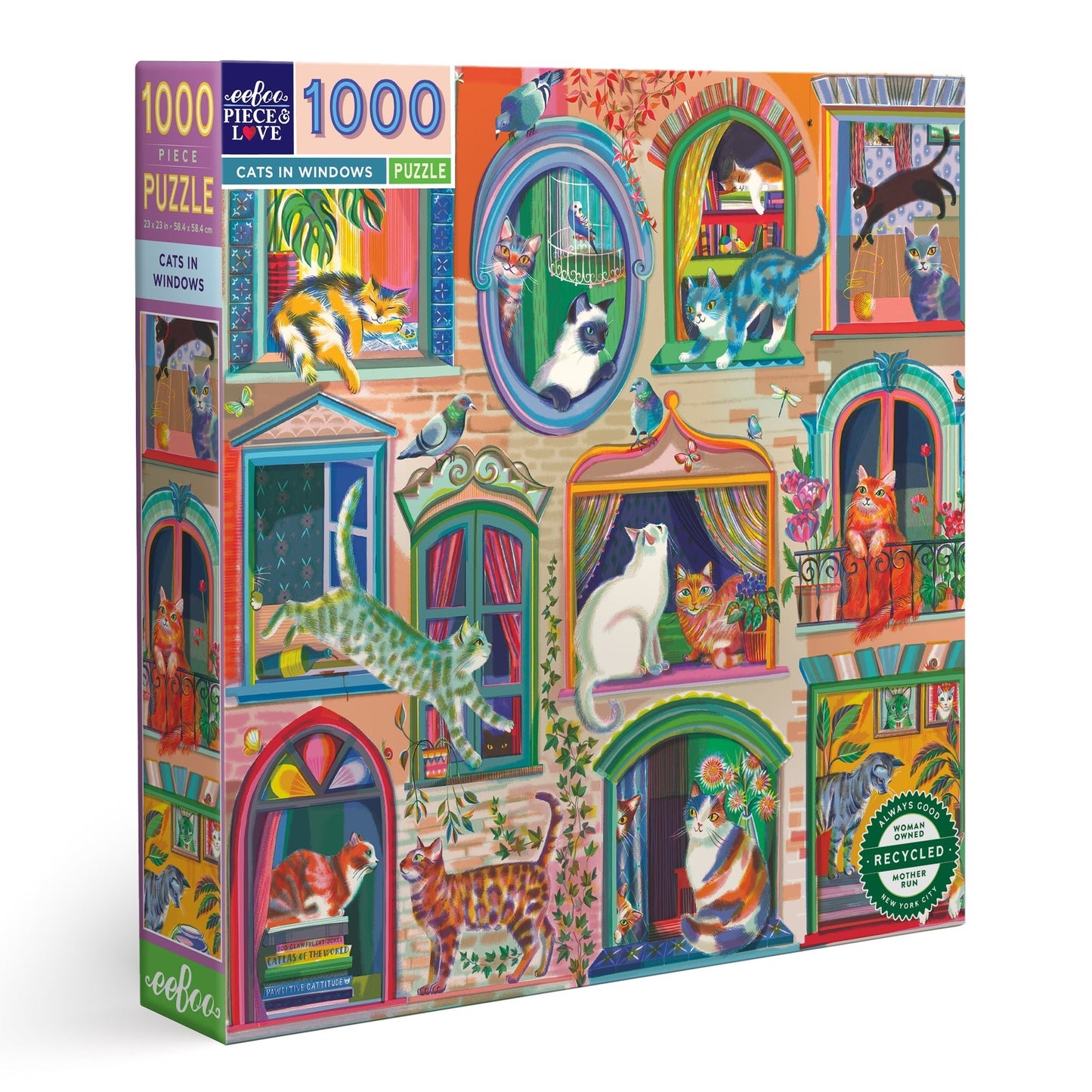 Macskák az ablakban Eeboo 1000 darabos kirakó puzzle (EB - PZTCIW) - puzzlegarden