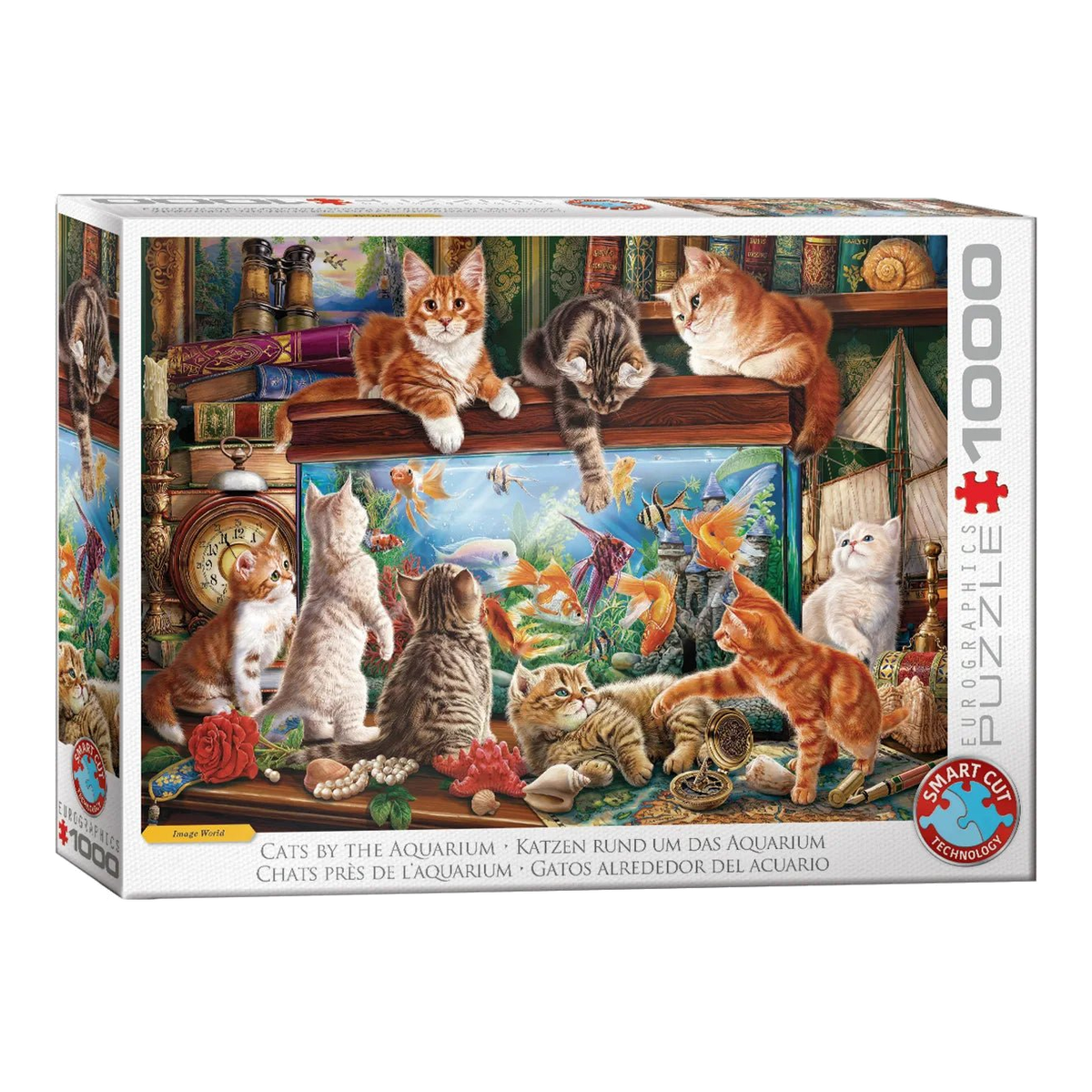 Macskák az akváriumnál Eurographics 1000 darabos kirakó puzzle (EUR-6000-6138) - puzzlegarden