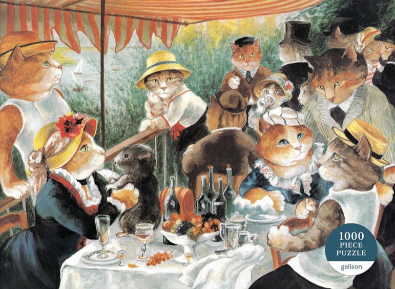 Macskaművészet - Az Evezősök Reggelije Galison 1000 darabos kirakó puzzle (GA - M082020A) - puzzlegarden