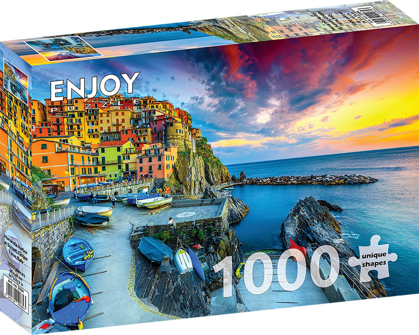 Manarola Kikötő Alkonyatkor Cinque Terre, Olaszország Enjoy 1000 darabos kirakó puzzle (EN - 2084) - puzzlegarden