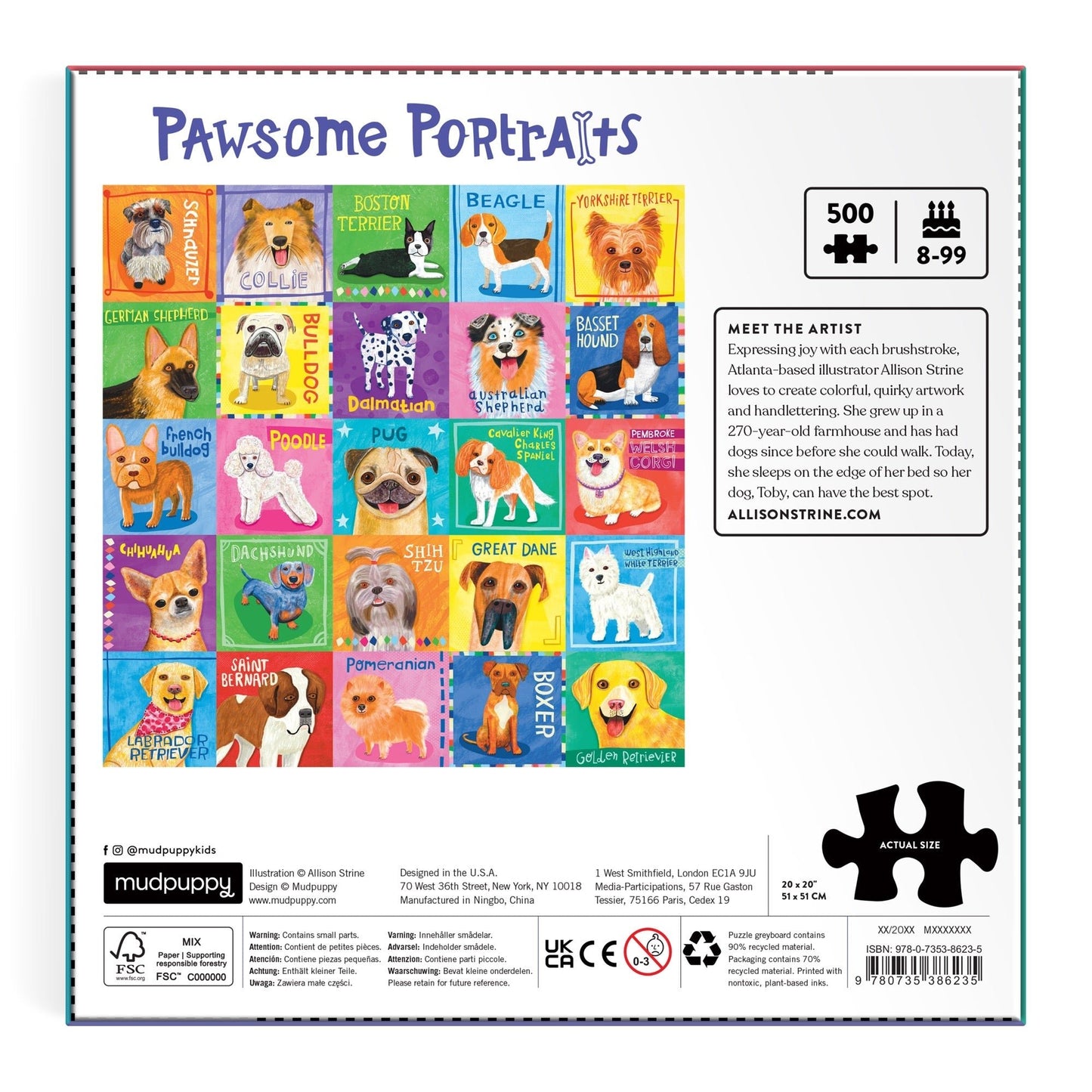 Mancsos portrék Galison 500 darabos kirakó puzzle (GA-9780735386235) - puzzlegarden