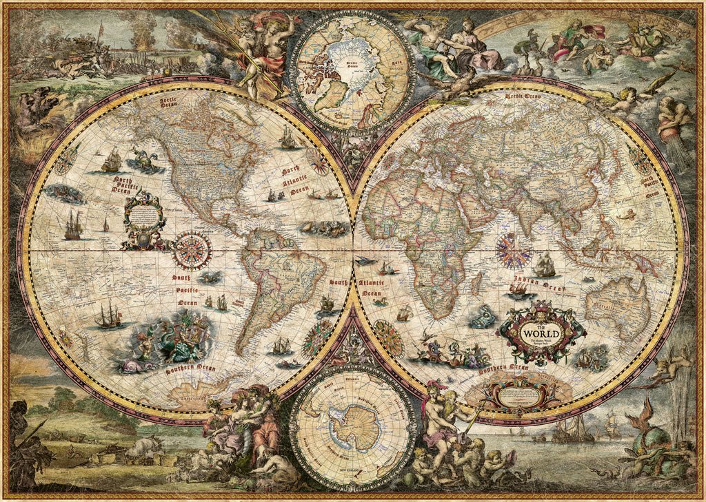 Map Art - Klasszikus világtérkép HEYE 2000 darabos kirakó puzzle (HE - 29666) - puzzlegarden