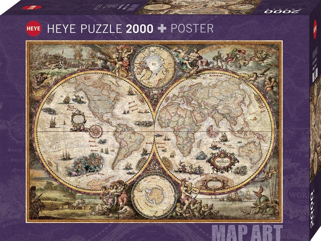 Map Art - Klasszikus világtérkép HEYE 2000 darabos kirakó puzzle (HE - 29666) - puzzlegarden