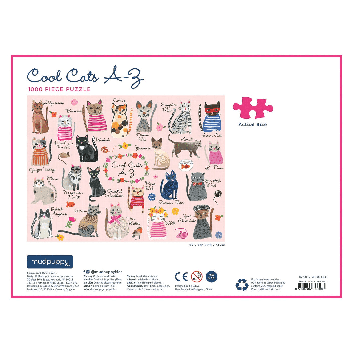 Menő macskák A - tól Z - ig Mudpuppy 1000 darabos kirakó puzzle (GA - 9780735349087) - puzzlegarden