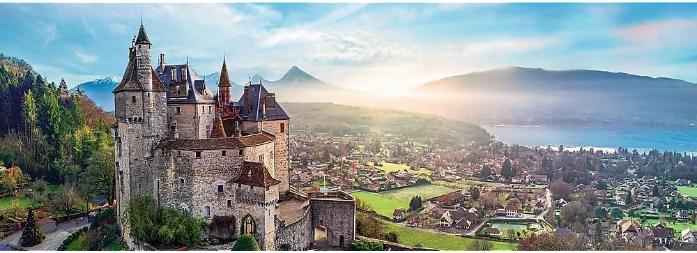 Menthon Kastély, Franciaország - panoráma Trefl 1000 darabos kirakó puzzle (TR - 29055) - puzzlegarden