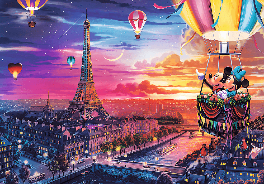 Mickey és Minnie Párizsban Trefl 1000 darabos kirakó puzzle (TR - 10917) - puzzlegarden