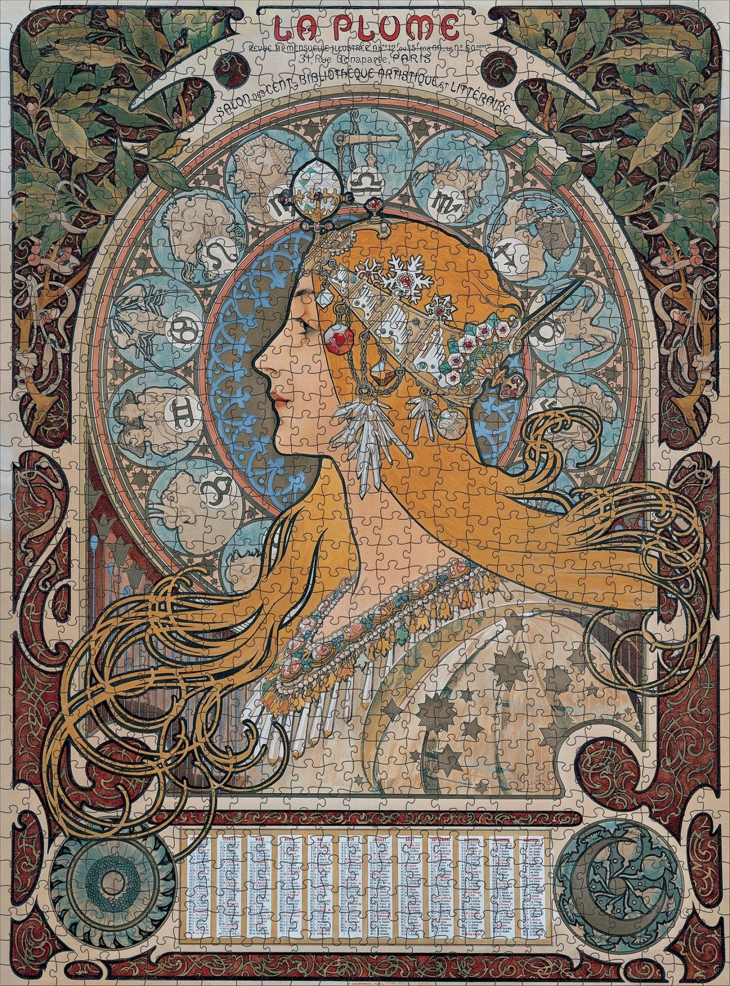 Mucha - Zodiákus Pomegranate 1000 darabos kirakó puzzle (POM - AA1085) - puzzlegarden