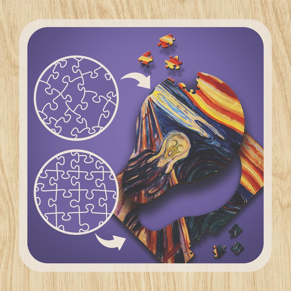 Munch - A sikoly - FA kirakó Trefl Wood Craft 200 darabos kirakó puzzle (TR - 20252) - puzzlegarden