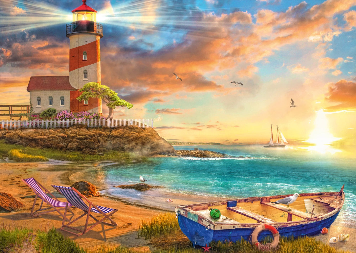 Naplemente Világítótorony - öbölben Schmidt Spiele 1000 darabos kirakó puzzle (SCH - 59765) - puzzlegarden