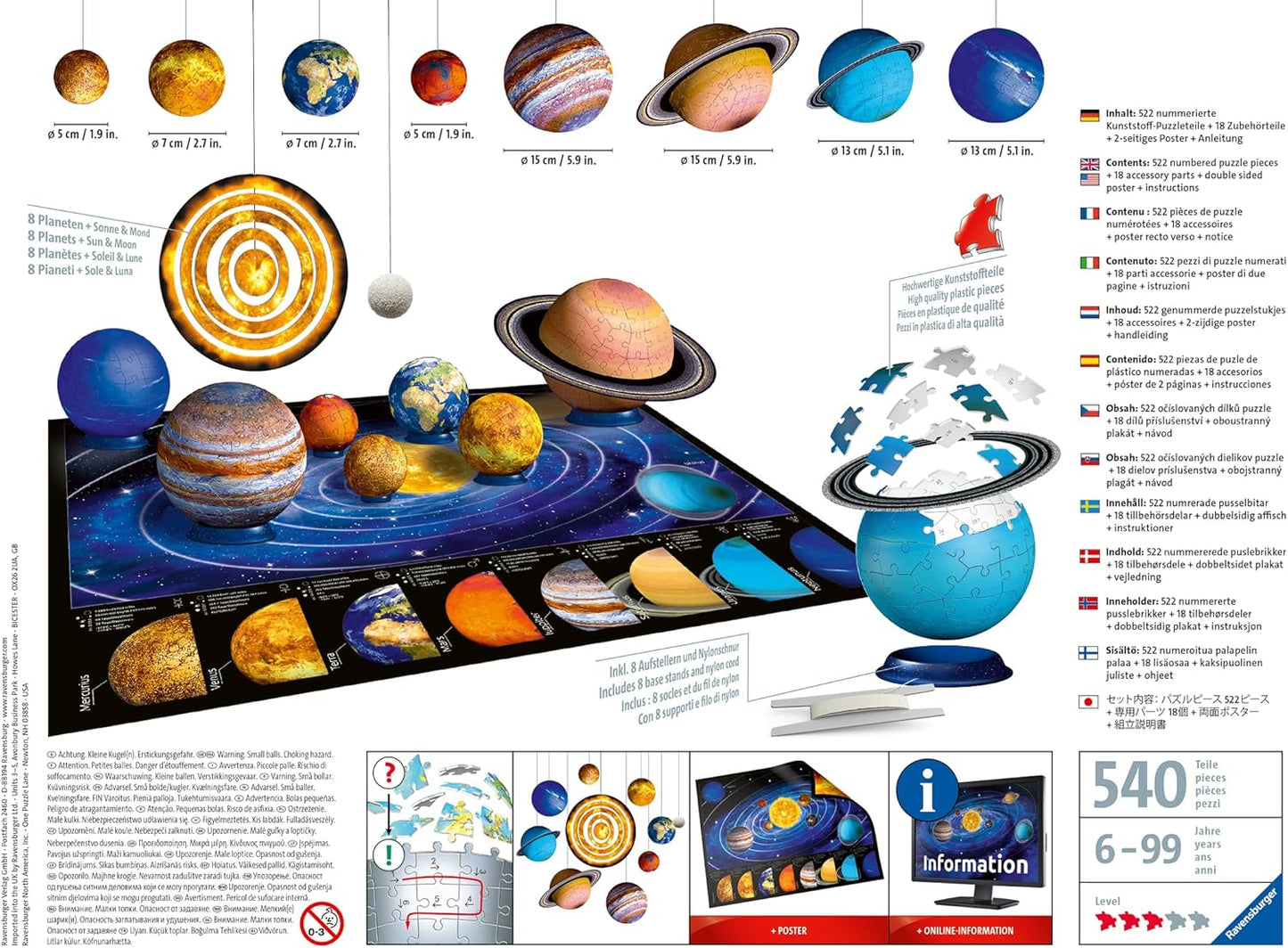 Naprendszer - 3D Ravensburger 540 darabos kirakó puzzle (RA - 11668) - puzzlegarden