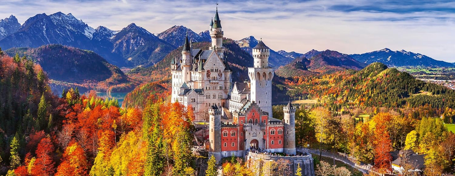 Neuschwanstein, Bajorország - panoráma Ravensburger 1000 darabos kirakó puzzle (RA - 12000445) - puzzlegarden