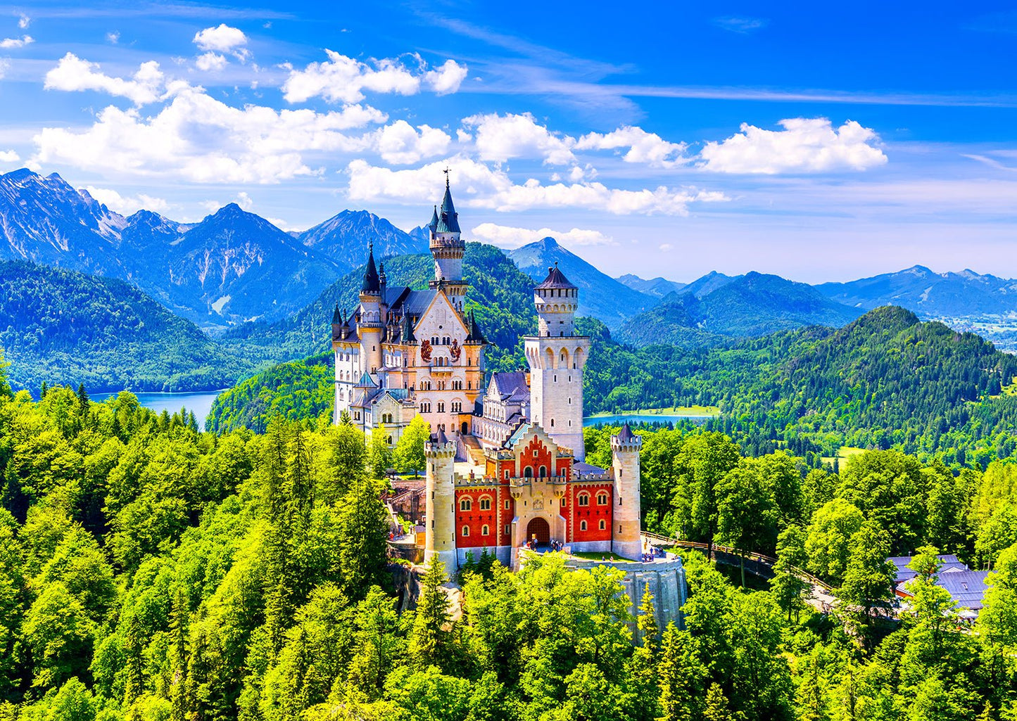 Neuschwanstein Kastély Nyáron, Németország Enjoy 1000 darabos kirakó puzzle (EN - 1227) - puzzlegarden