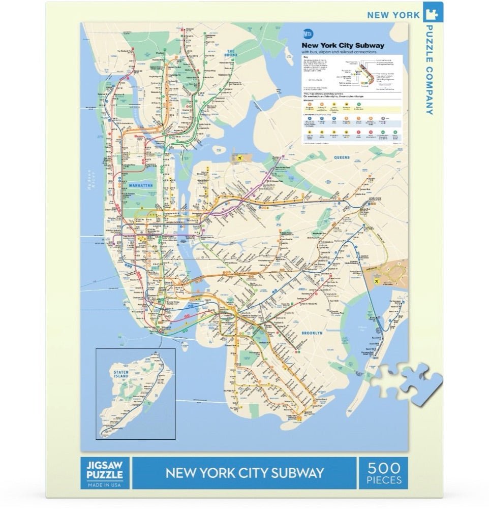 New York Metró Térképe New York Puzzle Company 500 darabos kirakó puzzle (NYPC - SW101) - puzzlegarden