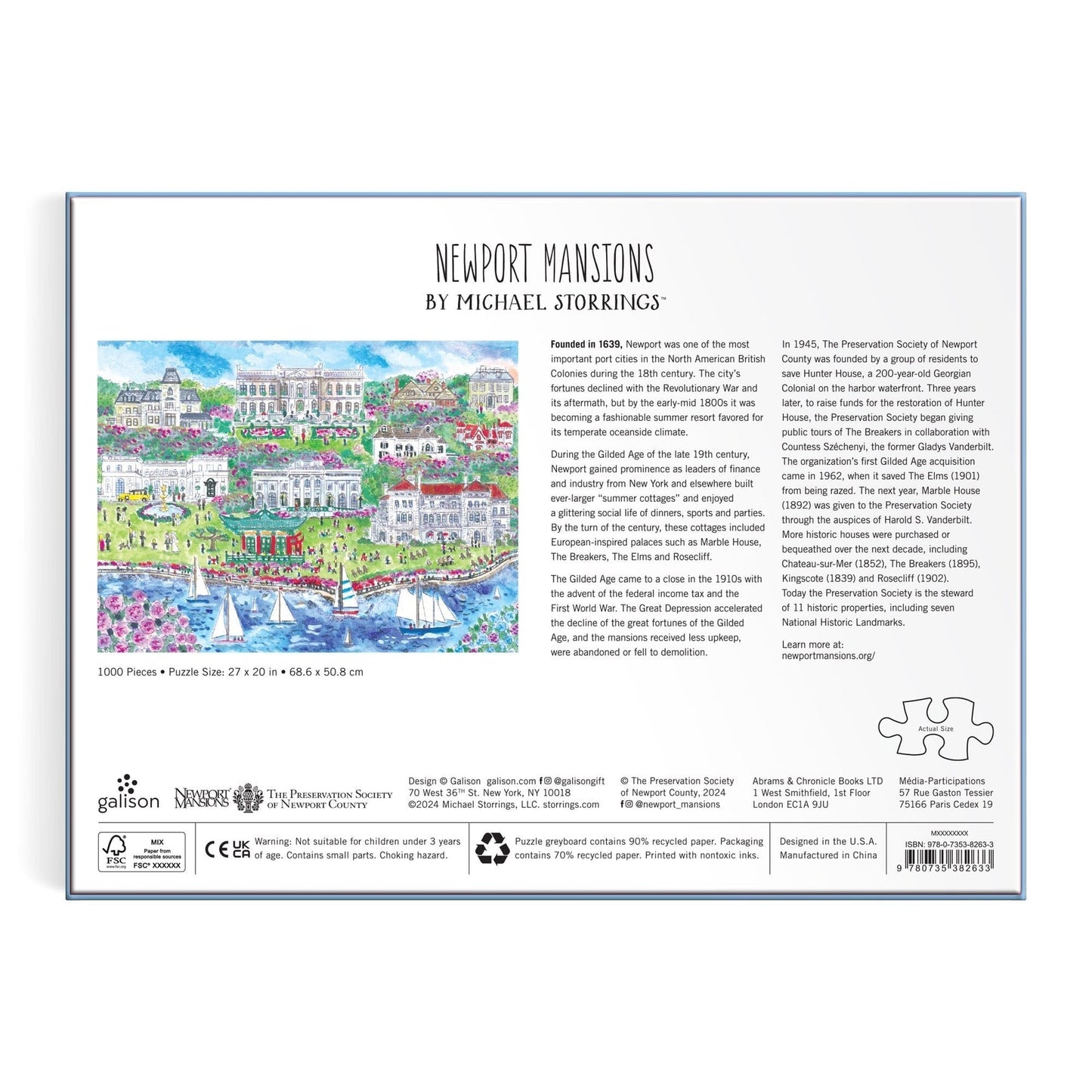 Newporti kastélyok Galison 1000 darabos kirakó puzzle (GA - 9780735382633) - puzzlegarden