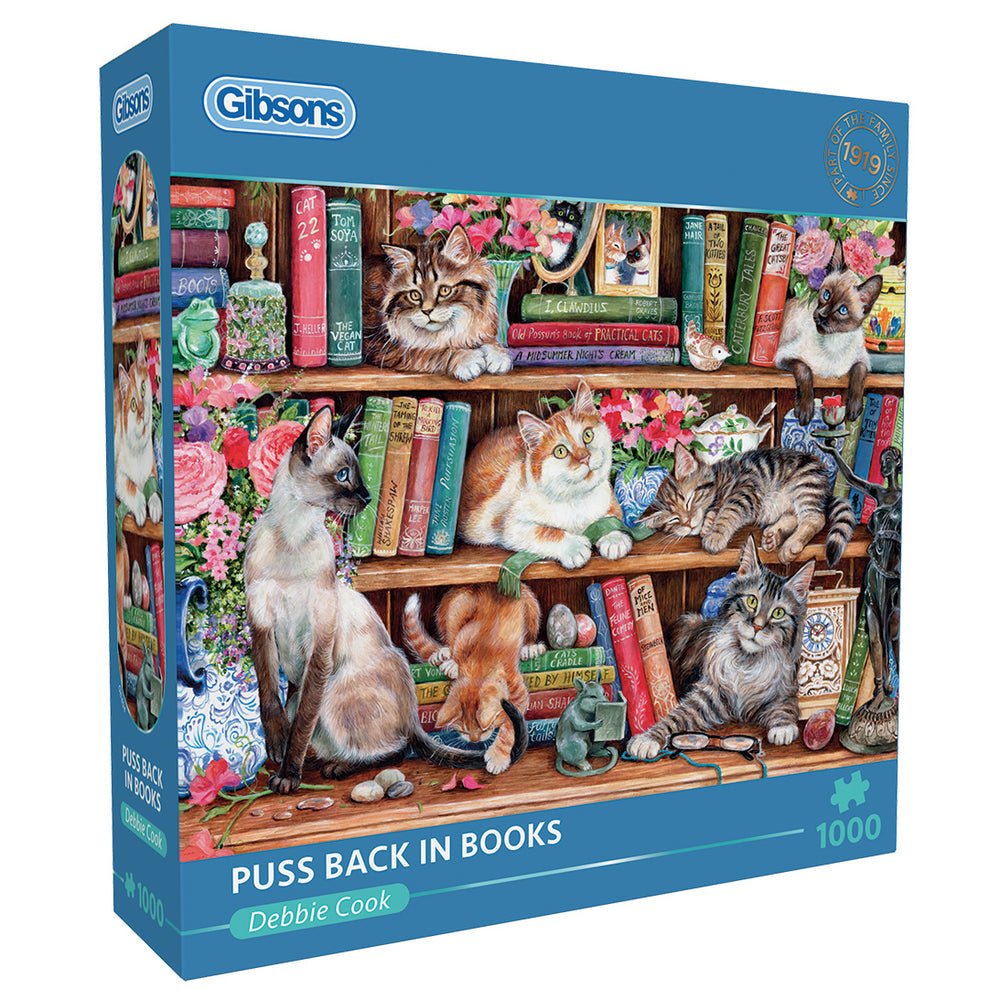 Puss Back in Books Gibsons 1000 darabos kirakó puzzle (G - G6404) - puzzlegarden