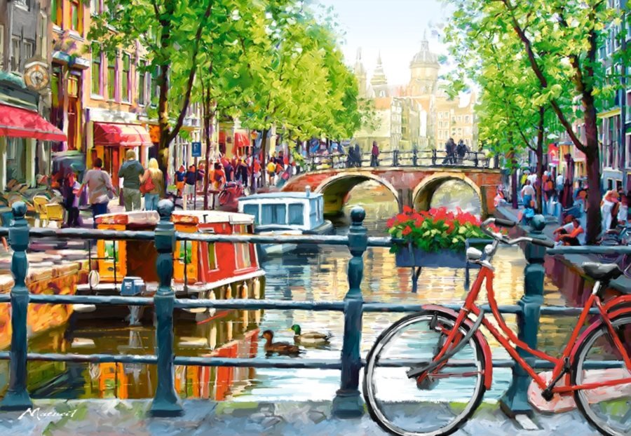 Amsterdami Látkép Castorland 1000 darabos kirakó puzzle (C - 103133) - puzzlegarden
