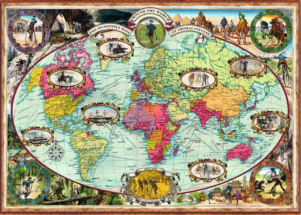 Biciklivel a Világ Körül Ravensburger 1000 darabos kirakó puzzle (RA - 16995) - puzzlegarden