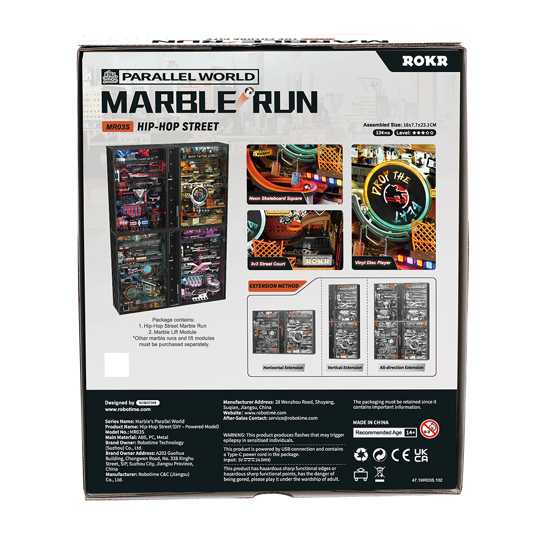Rokr - Hip - hop utca Golyópálya Robotime 134 darabos kirakó puzzle (RO-MR03S) - puzzlegarden