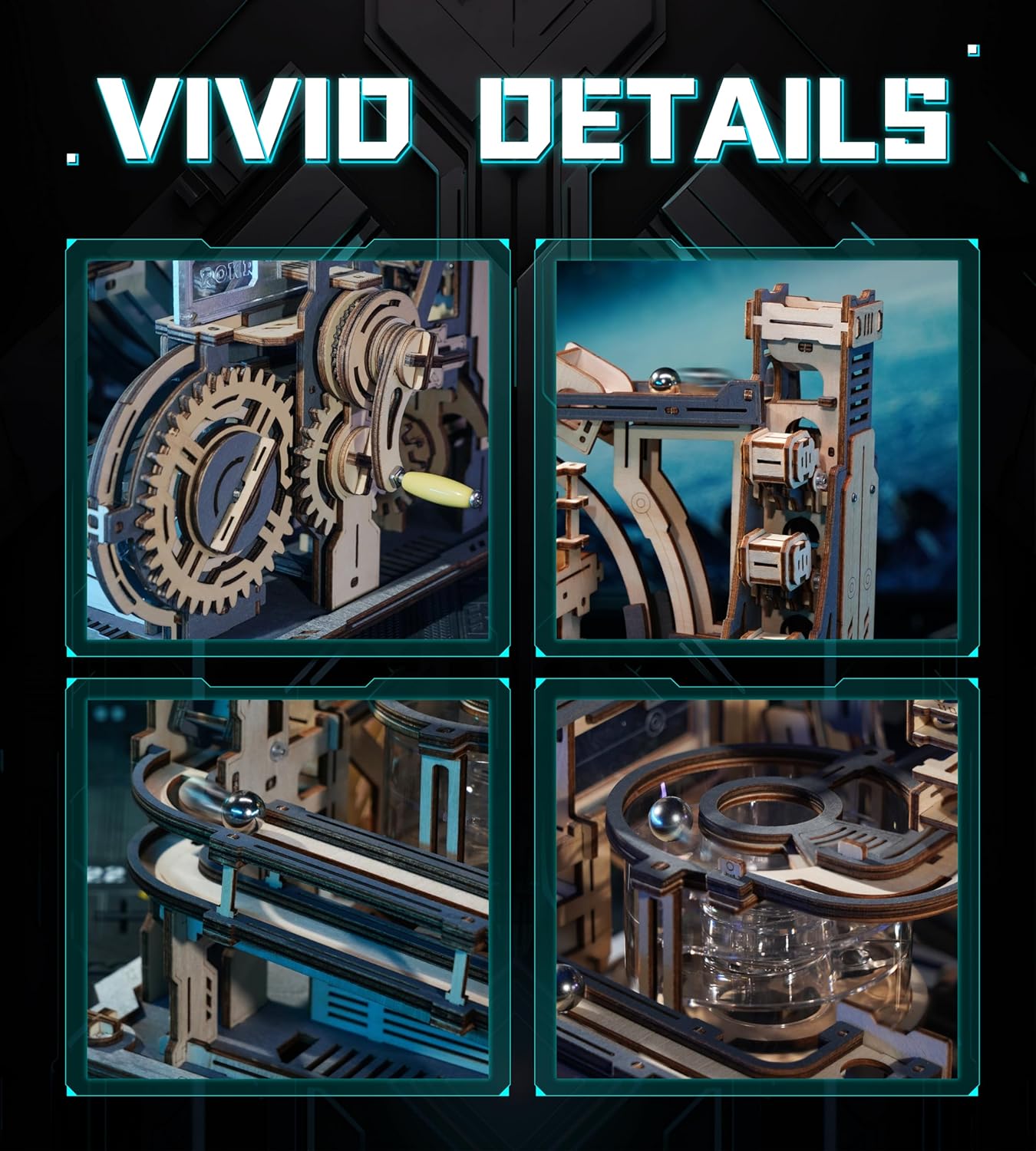 Rokr - Űrkikötő Golyópálya Robotime 472 darabos kirakó puzzle (RO - LGC01) - puzzlegarden