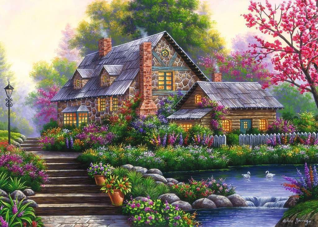 Romantikus Kunyhó Ravensburger 1000 darabos kirakó puzzle (RA - 12000464) - puzzlegarden