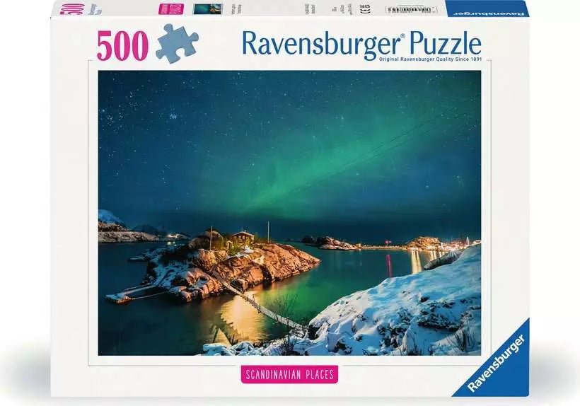 Skandináv helyek - Sarki fény Tromsø felett, Norvégia Ravensburger 500 darabos kirakó puzzle (RA - 12000845) - puzzlegarden