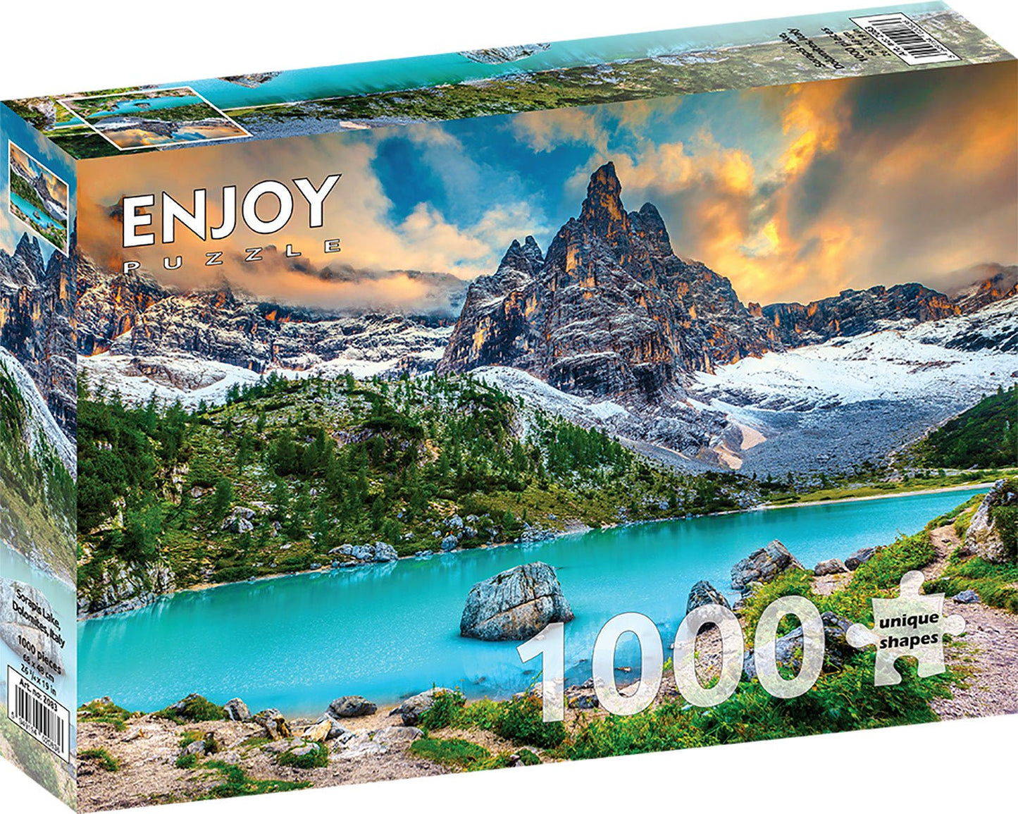 Sorapiss - tó, Dolomitok, Olaszország Enjoy 1000 darabos kirakó puzzle (EN - 2083) - puzzlegarden