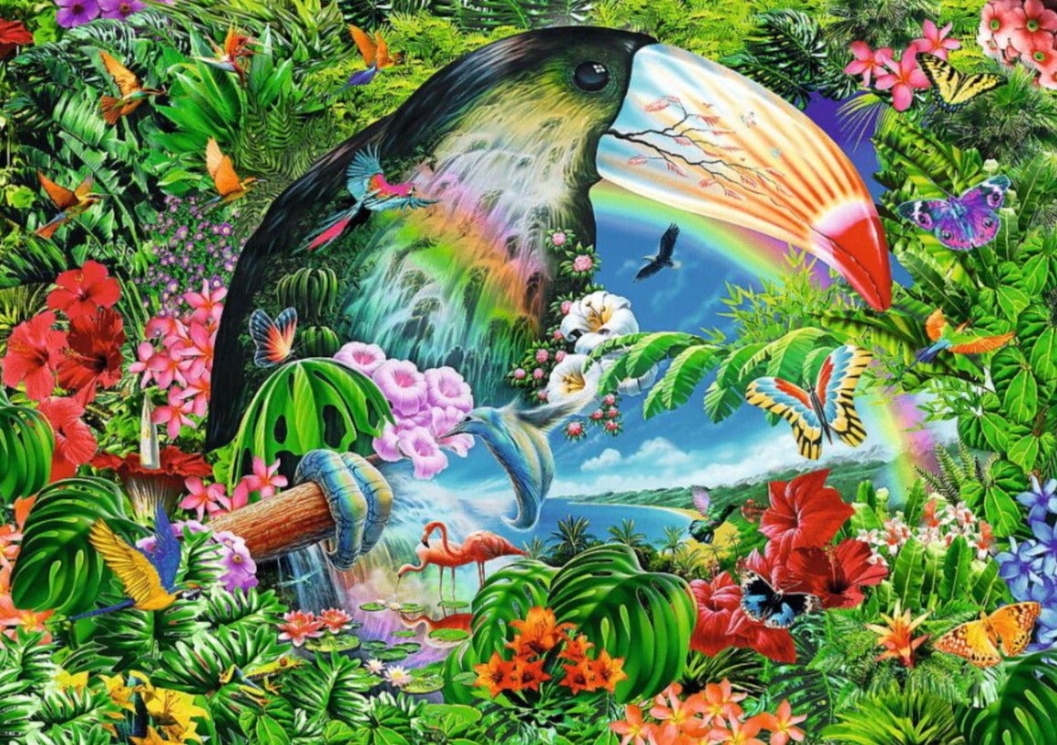 Spirál puzzle - Trópusi állatok Trefl 1000 darabos kirakó puzzle (TR - 40014) - puzzlegarden