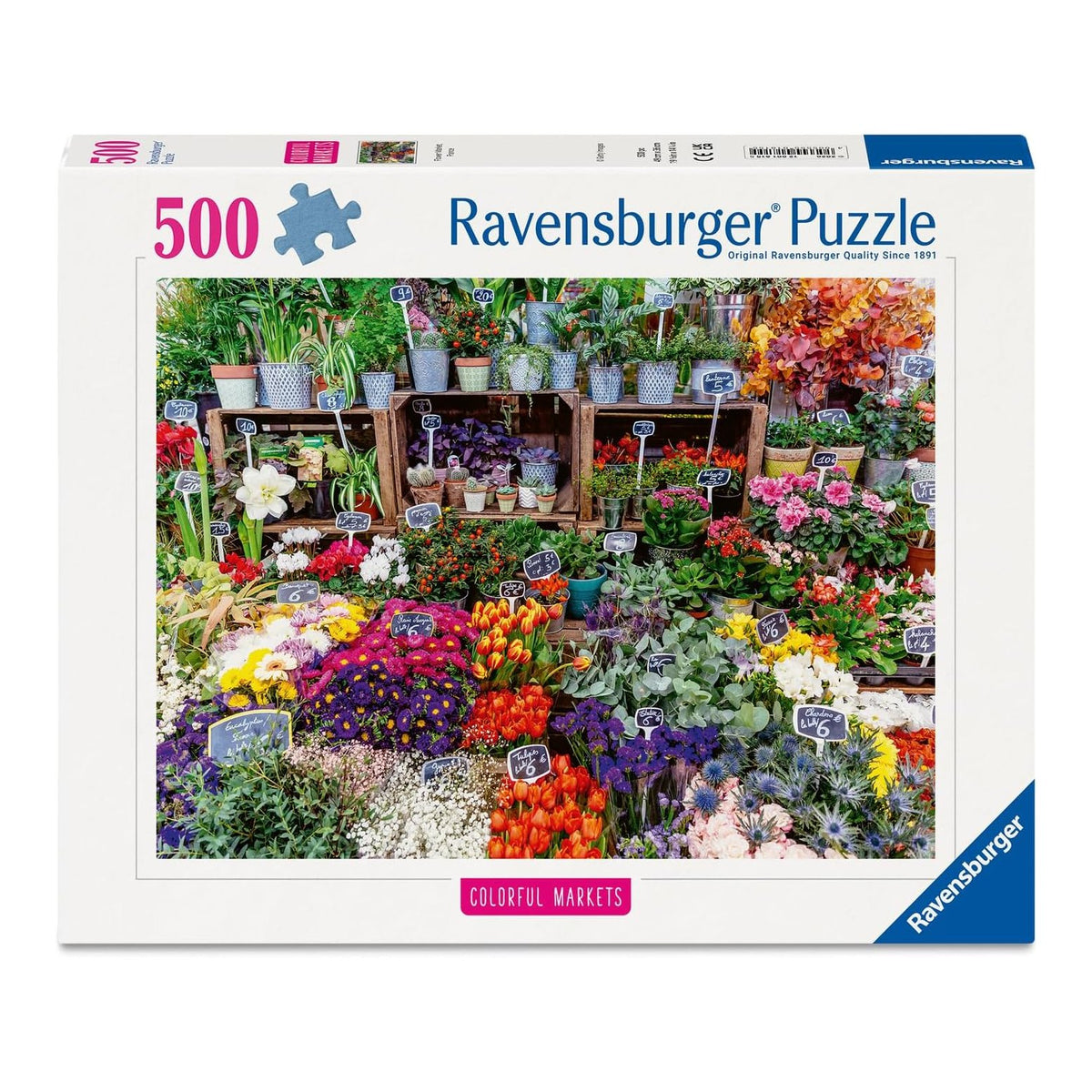 Színes Piacok - Virágpiac Franciaországban Ravensburger 500 darabos kirakó puzzle (RA-12001815) - puzzlegarden